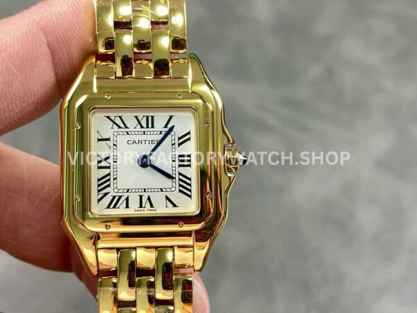 AF Factory Cartier Panthère W25014B9 27mm yellow gold-tone bracelet silver dial watch