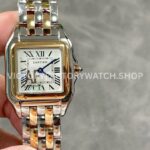 AF Factory Cartier Panthère W2PN0007 27mm Half Yellow Gold Roman Numerals Silver Dial (8) AF Factory Cartier Panthère W2PN0007 27mm two-tone bracelet silver dial watch