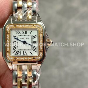 AF Factory Cartier Panthère W3PN0006 22mm two-tone diamond bezel silver dial watch