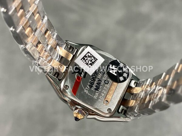 AF Factory Cartier Panthère W3PN0006 22mm Half Gold Diamond Bezel Roman Numerals Silver Dial