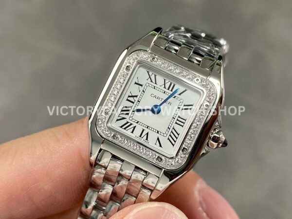 AF Factory Cartier Panthère W4PN0007 22mm Full Steel Diamond Bezel Roman Numerals White Dial