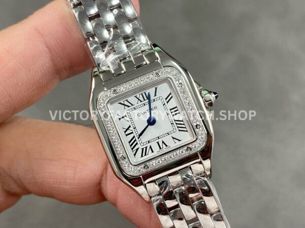 AF Factory Cartier Panthère W4PN0007 22mm Full Steel Diamond Bezel Roman Numerals White Dial