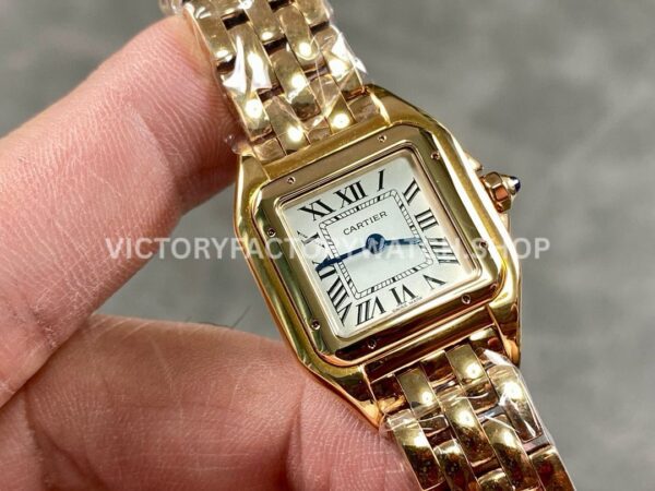 AF Factory Cartier Panthère WGPN0006 22mm Full Rose Gold Roman Numerals Silver Dial