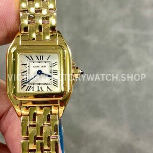 AF Factory Cartier Panthère WGPN0008 22mm yellow gold-tone bracelet silver dial watch