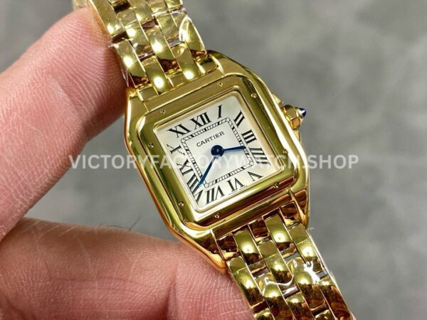 AF Factory Cartier Panthère WGPN0008 22mm Full Yellow Gold Roman Numerals Silver Dial