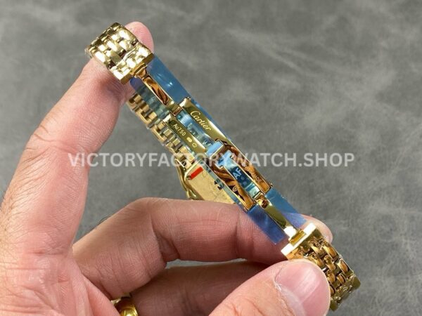 AF Factory Cartier Panthère WGPN0008 22mm Full Yellow Gold Roman Numerals Silver Dial