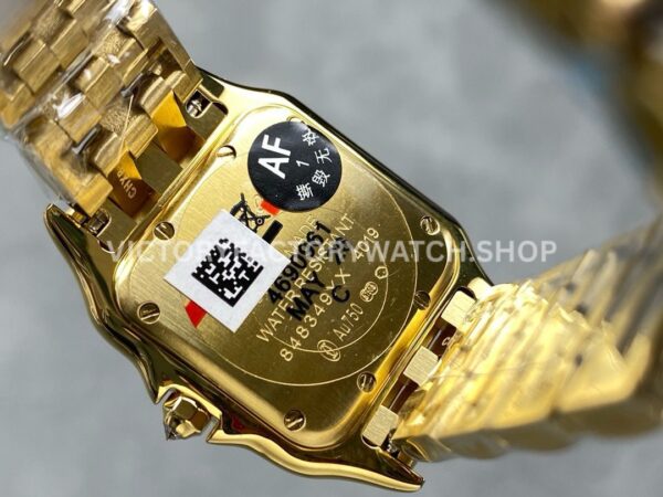 AF Factory Cartier Panthère WJPN0016 27mm Diamond Bezel Full Yellow Gold Roman Numerals Silver Dial