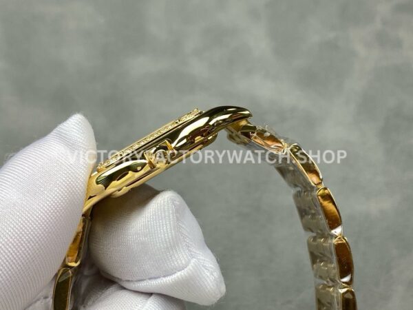 AF Factory Cartier Panthère WJPN0016 27mm Diamond Bezel Full Yellow Gold Roman Numerals Silver Dial
