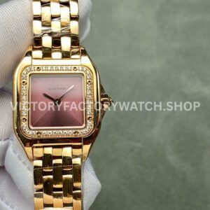 AF Factory Cartier Panthère WJPN0035 22mm rose gold-tone diamond bezel brown dial watch