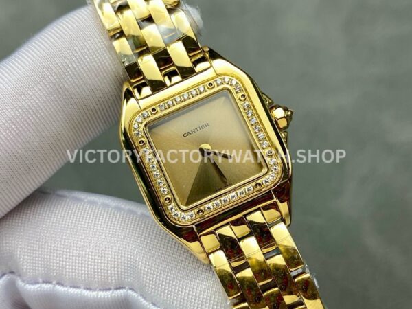 AF Factory Cartier Panthère WJPN0057 22mm Full Yellow Gold Diamond Bezel Gold Dial
