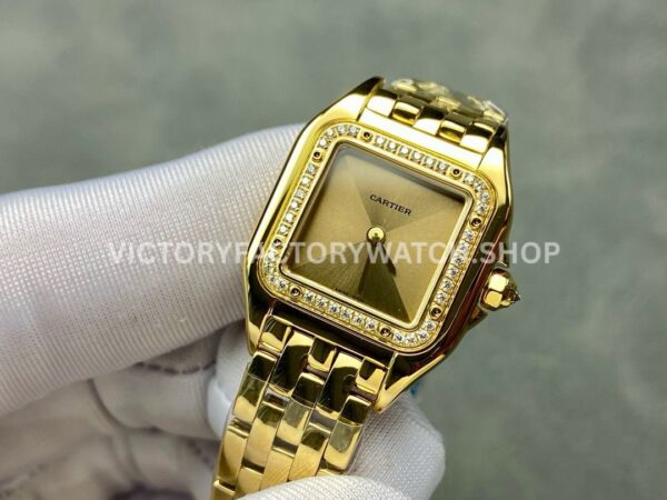 AF Factory Cartier Panthère WJPN0057 22mm Full Yellow Gold Diamond Bezel Gold Dial