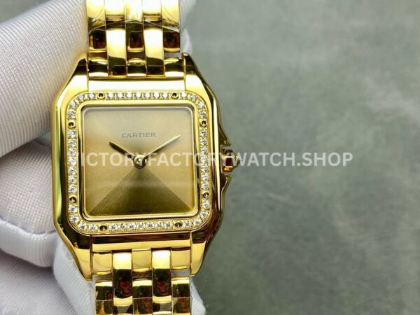 AF Factory Cartier Panthère WJPN0057 27mm yellow gold-tone diamond bezel gold dial watch
