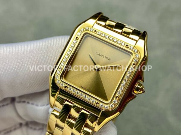 AF Factory Cartier Panthère WJPN0057 27mm Full Yellow Gold Diamond Bezel Gold Dial