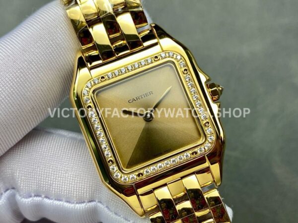 AF Factory Cartier Panthère WJPN0057 27mm Full Yellow Gold Diamond Bezel Gold Dial