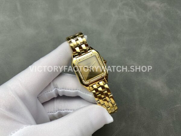 AF Factory Cartier Panthère WJPN0057 27mm Full Yellow Gold Diamond Bezel Gold Dial
