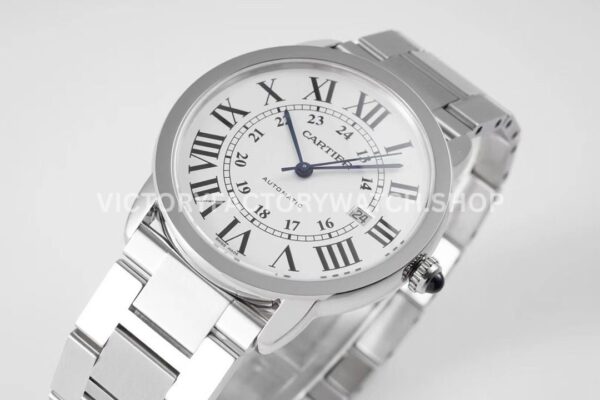 AF Factory Cartier Ronde Solo de Cartier W6701011 42mm Full Steel Roman Numerals Silver Dial (1) AF Factory Cartier Ronde Solo de Cartier W6701011 42mm Full Steel Roman Numerals Silver Dial