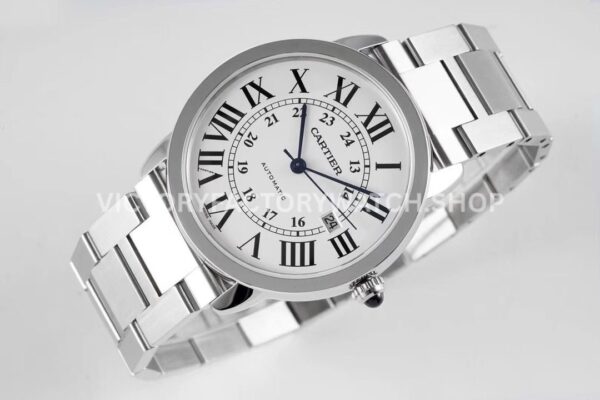 AF Factory Cartier Ronde Solo de Cartier W6701011 42mm Full Steel Roman Numerals Silver Dial (6) AF Factory Cartier Ronde Solo de Cartier W6701011 42mm Full Steel Roman Numerals Silver Dial