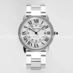 AF Factory Cartier Ronde Solo de Cartier W6701011 42mm Full Steel Roman Numerals Silver Dial (7) AF Factory Cartier Ronde Solo W6701011 42mm full steel bracelet silver dial watch