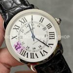 AF Factory Cartier Ronde Solo de Cartier W6701011 42mm Steel Leather Strap Roman Numerals Silver Dial