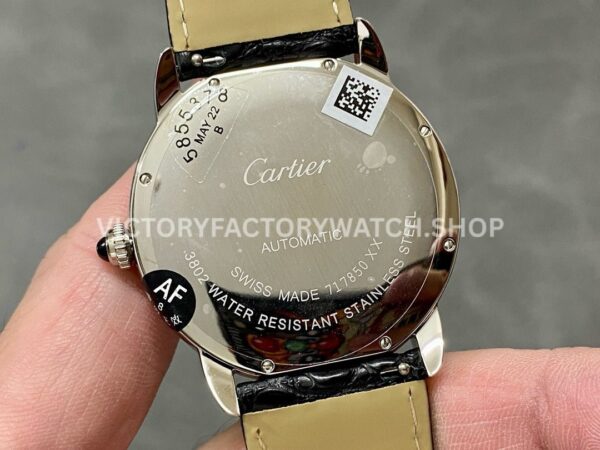 AF Factory Cartier Ronde Solo de Cartier W6701011 42mm Steel Leather Strap Roman Numerals Silver Dial