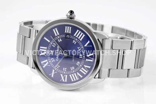 AF Factory Cartier Ronde Solo de Cartier WSRN0023 42mm Full Steel Roman Numerals Blue Dial