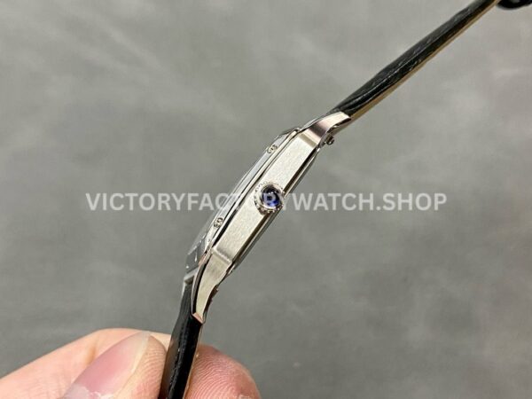 AF Factory Cartier Santos Dumont WSSA0023 27.5mm Steel Leather Strap Roman Numerals Silver Dial