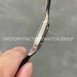 AF Factory Cartier Santos Dumont WSSA0023 27.5mm Steel Leather Strap Roman Numerals Silver Dial