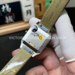 AF Factory Cartier Santos Dumont W2SA0012 27.5mm Leather Strap Rose Gold Bezel Roman Numerals Silver Dial