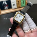 AF Factory Cartier Santos Dumont W2SA0012 27.5mm Leather Strap Rose Gold Bezel Roman Numerals Silver Dial