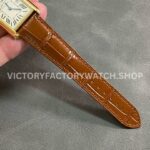 AF Factory Cartier Tank Américaine w2601556 19mm Yellow Gold Leather Strap White Dial (1) AF Factory Cartier Tank Américaine W2601556 19mm Yellow Gold Leather Strap Roman Numerals White Dial