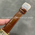 AF Factory Cartier Tank Américaine w2601556 19mm Yellow Gold Leather Strap White Dial (7) AF Factory Cartier Tank Américaine W2601556 19mm Yellow Gold Leather Strap Roman Numerals White Dial