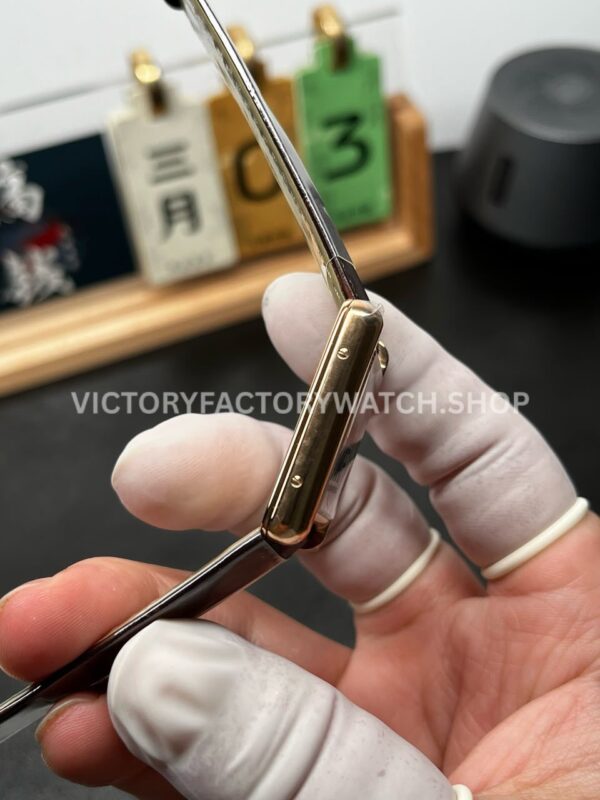 AF Factory Cartier Tank WGTA0091 25.5mm Yellow Gold Leather Strap Roman Numerals White Dial