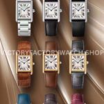 AF Factory Cartier Tank WGTA0091 25.5mm Yellow Gold Leather Strap Roman Numerals White Dial