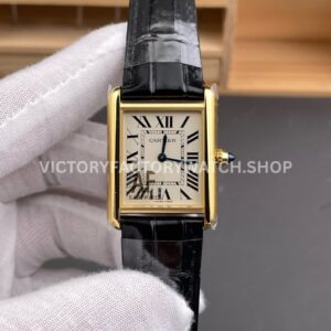 AF Factory Cartier Tank WGTA0343 25.5mm rose gold leather strap white dial