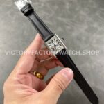 AF Factory Cartier Tank WSTA0042 22mm Black Leather Strap Roman Numerals White Dial