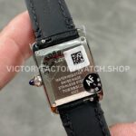 AF Factory Cartier Tank WSTA0042 22mm Black Leather Strap Roman Numerals White Dial