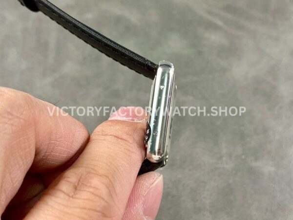 AF Factory Cartier Tank WSTA0042 22mm Black Leather Strap Roman Numerals White Dial