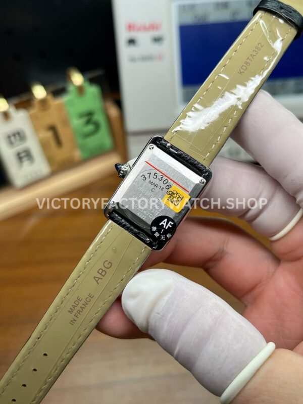 AF Factory Cartier Tank WSTA0042 22mm Steel Leather Strap Roman Numerals White Dial