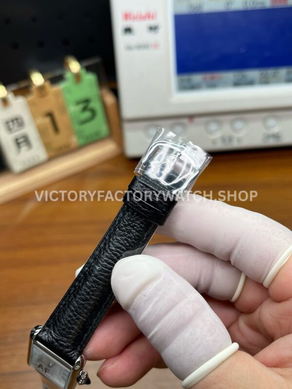 AF Factory Cartier Tank WSTA0042 22mm Steel Leather Strap Roman Numerals White Dial