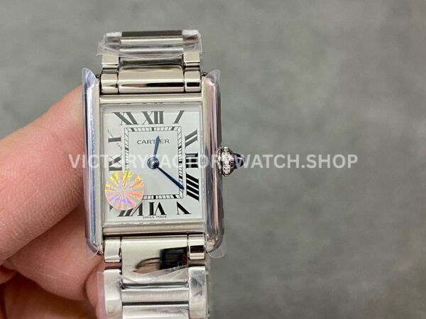 AF Factory Cartier Tank WSTA0051 22mm Full Steel Roman Numerals White Dial (3) AF Factory Cartier Tank WSTA0051 22mm full steel white dial