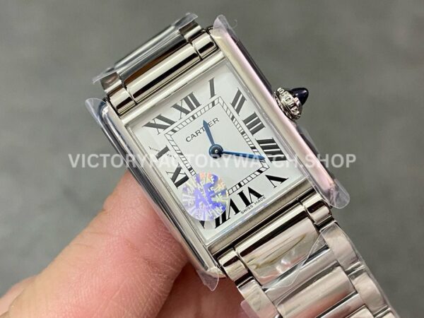 AF Factory Cartier Tank WSTA0051 22mm Full Steel Roman Numerals White Dial (4) AF Factory Cartier Tank WSTA0051 22mm Full Steel Roman Numerals White Dial