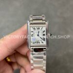 AF Factory Cartier Tank WSTA0051 22mm Full Steel Roman Numerals White Dial (7) AF Factory Cartier Tank WSTA0051 22mm Full Steel Roman Numerals White Dial