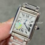 AF Factory Cartier Tank WSTA0051 22mm Full Steel Roman Numerals White Dial (8) AF Factory Cartier Tank WSTA0051 22mm Full Steel Roman Numerals White Dial