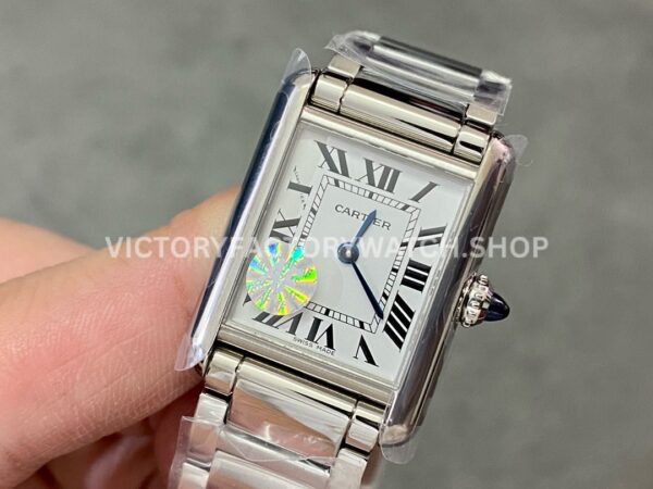 AF Factory Cartier Tank WSTA0051 22mm Full Steel Roman Numerals White Dial (8) AF Factory Cartier Tank WSTA0051 22mm Full Steel Roman Numerals White Dial