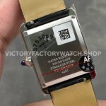 AF Factory Cartier Tank WSTA0109 25.5mm Black Leather Strap Diamond Bezel Roman Numerals White Dial