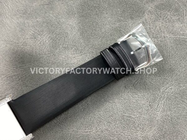 AF Factory Cartier Tank WSTA0109 25.5mm Black Leather Strap Diamond Bezel Roman Numerals White Dial