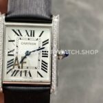 AF Factory Cartier Tank WSTA0109 25.5mm diamond bezel white dial