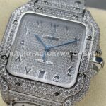 AMG Factory Cartier Santos 40mm Full Diamond Arabic Number Diamond Dial (6) AMG Factory Cartier Santos 40mm Full Diamond Arabic Number Diamond Dial