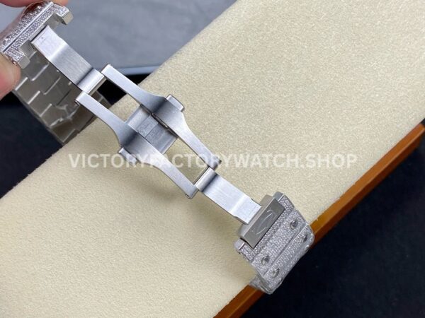 AMG Factory Cartier Santos 40mm Full Diamond Arabic Number Diamond Dial (7) AMG Factory Cartier Santos 40mm Full Diamond Arabic Number Diamond Dial
