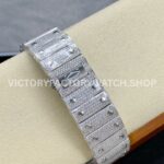 AMG Factory Cartier Santos 40mm Full Diamond Arabic Number Diamond Dial (9) AMG Factory Cartier Santos 40mm Full Diamond Arabic Number Diamond Dial